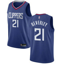 Nike Los Angeles Clippers #21 Patrick Beverley Green Blue Game Authentic Stitched NBA jersey