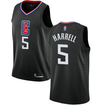 Nike Los Angeles Clippers #5 Montrezl Harrell Black Game Authentic Stitched NBA jersey