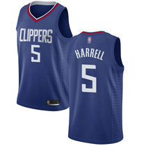 Nike Los Angeles Clippers #5 Montrezl Harrell Blue Game Authentic Stitched NBA jersey