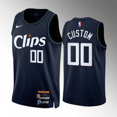 Nike Los Angeles Clippers Custom 2024 Black City With Advertising Stitched NBA Jersey