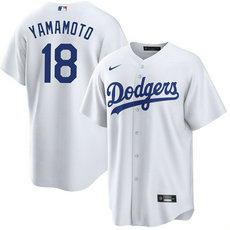 Nike Los Angeles Dodgers #18 Yoshinobu Yamamoto White Game Stitched Baseball Jersey