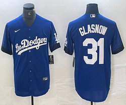 Nike Los Angeles Dodgers #31 Tyler Glasnow Blue City Game Authentic Stitched MLB Jersey
