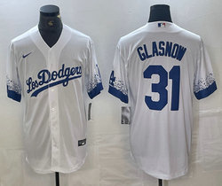 Nike Los Angeles Dodgers #31 Tyler Glasnow White City Game Authentic Stitched MLB Jersey