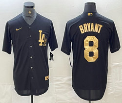 Nike Los Angeles Dodgers #8 Kobe bryant Black Gold 4(IV) Authentic Stitched MLB Jersey