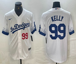 Nike Los Angeles Dodgers #99 Joe Kelly White City Red 31 front Game Authentic Stitched MLB Jersey