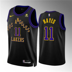 Nike Los Angeles Lakers #11 Jaxson Hayes 2024 Black City With Advertising Stitched NBA Jersey