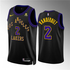 Nike Los Angeles Lakers #2 Jarred Vanderbilt 2024 Black City With Advertising Stitched NBA Jersey