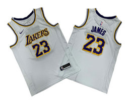 Nike Los Angeles Lakers #23 Lebron James White Authentic Stitched NBA jerseys