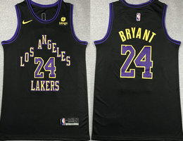 Nike Los Angeles Lakers #24 Kobe Bryant Black 23-24 City Authentic Stitched NBA Jersey