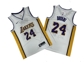 Nike Los Angeles Lakers #24 Kobe Bryant White Authentic Stitched NBA jerseys