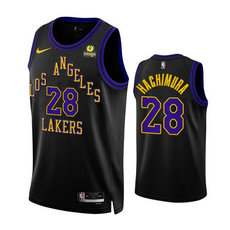 Nike Los Angeles Lakers #28 Rui Hachimura 2024 Black City Stitched NBA Jersey
