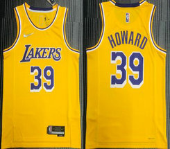 Nike Los Angeles Lakers #39 Dwight Howard 75th anniversary With Advertising Authentic Stitched NBA Jersey