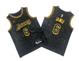 Nike Los Angeles Lakers #6 Lebron James Black Snake City Authentic Stitched NBA jerseys