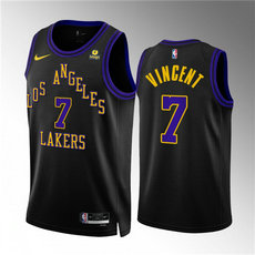 Nike Los Angeles Lakers #7 Gabe Vincent 2024 Black City With Advertising Stitched NBA Jersey