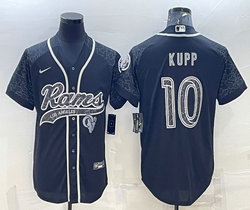 Nike Los Angeles Rams #10 Cooper Kupp Black Reflective with logo Authentic Stitched baseball Jersey