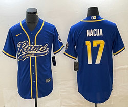 Nike Los Angeles Rams #17 Puka Nacua Royal Joint Authentic Stitched baseball jersey