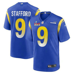 Nike Los Angeles Rams #9 Matthew Stafford Royal 2022 Super Bowl LVI Patch Vapor Untouchable Authentic Stitched NFL Jerseys