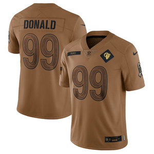 Nike Los Angeles Rams #99 Aaron Donald 2023 Brown Salute To Service Authentic Stitched NFL Jersey
