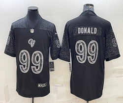 Nike Los Angeles Rams #99 Aaron Donald Black Reflective Authentic Stitched NFL jersey