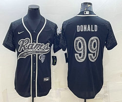 Nike Los Angeles Rams #99 Aaron Donald Black Reflective with logo Authentic Stitched baseball Jersey
