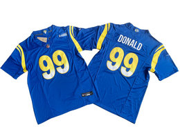 Nike Los Angeles Rams #99 Aaron Donald Blue 2023 F.U.S.E. Authentic Stitched NFL Jersey