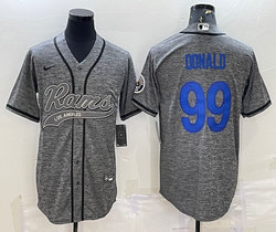 Nike Los Angeles Rams #99 Aaron Donald Hemp grey Authentic Stitched MLB jersey