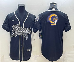 Nike Los Angeles Rams Black Reflective with team logo Authentic Stitched baseball Jersey