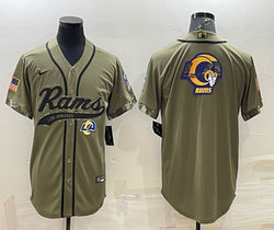 Nike Los Angeles Rams Blank 2022 Salute To Service Joint With Team Logo baseball jersey