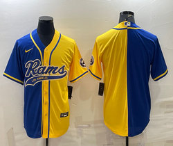 Nike Los Angeles Rams Blank Gold and Blue Joint adults Authentic Stitched baseball jersey