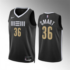 Nike Memphis Grizzlies #36 Marcus Smart 2024 Black City Stitched NBA Jersey