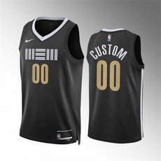 Nike Memphis Grizzlies Custom 2024 Black City With Advertising Stitched NBA Jersey