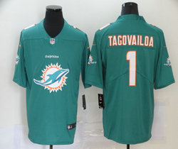 Nike Miami Dolphins #1 Tua Tagovailoa Green With team logo Vapor Untouchable Authentic Stitched NFL Jersey