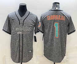 Nike Miami Dolphins #1 Tua Tagovailoa Hemp grey Joint Authentic Stitched baseball jersey