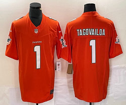Nike Miami Dolphins #1 Tua Tagovailoa Orange 2023 F.U.S.E. Authentic stitched NFL jersey