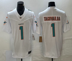 Nike Miami Dolphins #1 Tua Tagovailoa White 2023 F.U.S.E. Authentic Stitched NFL Jersey