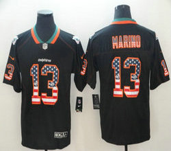 Nike Miami Dolphins #13 Dan Marino Black USA Flag Fashion Vapor Untouchable Authentic stitched NFL jersey