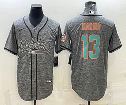 Nike Miami Dolphins #13 Dan Marino Hemp grey Joint Authentic Stitched baseball jersey