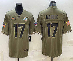 Nike Miami Dolphins #17 Jaylen Waddle 2022 Salute To Service Authentic Stitched NFL jersey