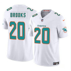 Nike Miami Dolphins #20 Jordyn Brooks White 2024 F.U.S.E Authentic Stitched NFL Jersey