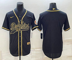 Nike Miami Dolphins Black Gold Joint Authentic Stitched baseball jersey