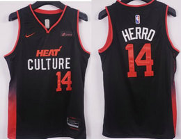 Nike Miami Heat #14 Tyler Herro 2024 City With Advertising Stitched NBA Jersey