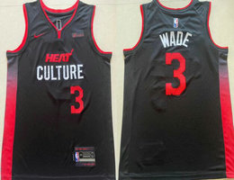 Nike Miami Heat #3 Dwyane Wade 2024 City With Advertising Stitched NBA Jersey