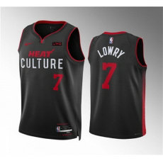 Nike Miami Heat #7 Kyle Lowry 2024 Black City With Advertising Stitched NBA Jersey
