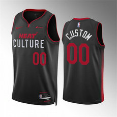 Nike Miami Heat Custom 2024 Black City With Advertising Stitched NBA Jersey