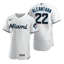 Nike Miami Marlins #22 Sandy Alcantara White Flexbase Authentic Stitched MLB Jersey