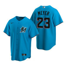 Nike Miami Marlins #23 Max Meyer Blue Game 2020 MLB Draft Jersey