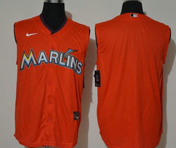 Nike Miami Marlins #Blank Orange sleeveless Game Authentic Stitched MLB Jersey