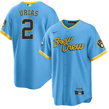 Nike Milwaukee Brewers #2 Luis Urias Light Blue Flexbase Authentic Stitched MLB Jersey