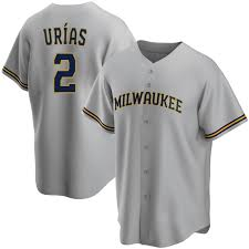 Nike Milwaukee Brewers #2 Luis Urias White Game Authentic Stitched MLB Jersey