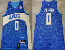 Nike Milwaukee Bucks #0 Damian Lillard 2024 City With Advertising Authentic Stitched NBA Jersey